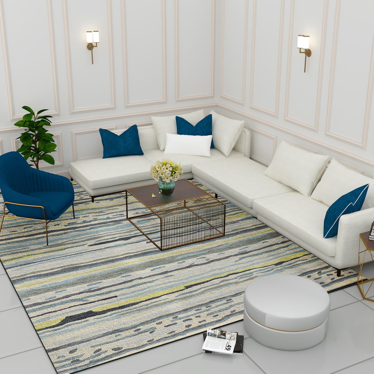Premium Hand-Tufted Rug Made of 100% Wool - Winter Coast - 8x10 Feet