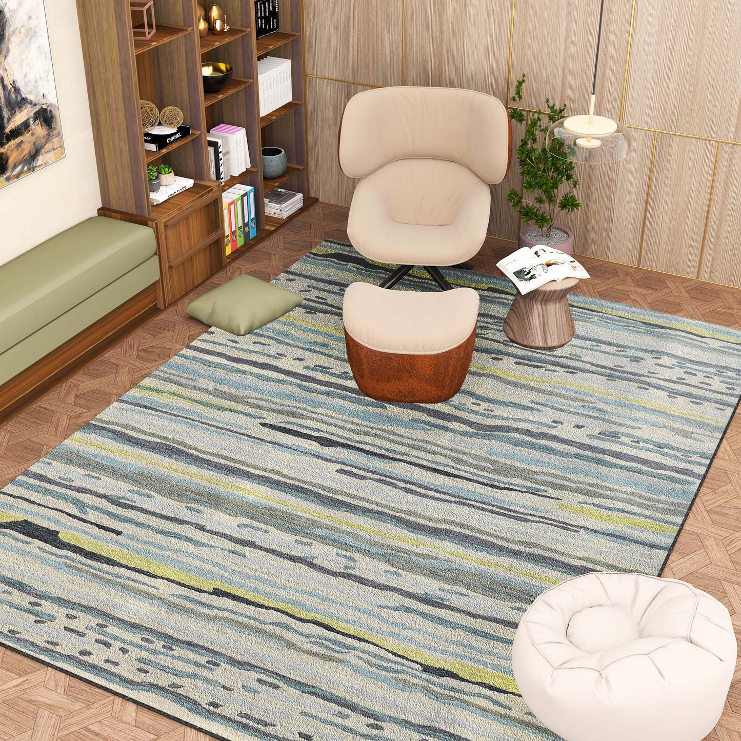 Premium Hand-Tufted Rug Made of 100% Wool - Winter Coast - 8x10 Feet