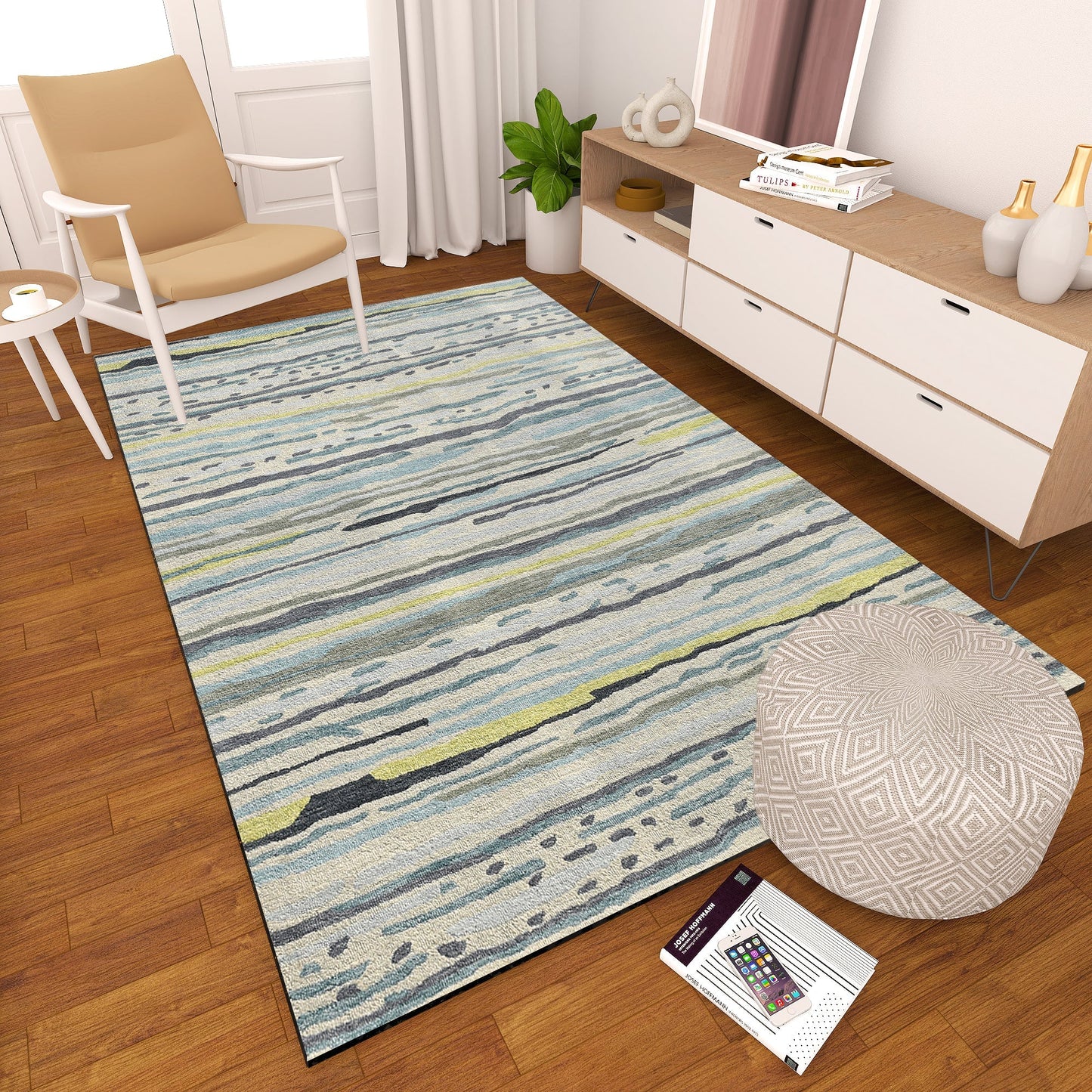 Premium Hand-Tufted Rug Made of 100% Wool - Winter Coast - 6x9 Feet