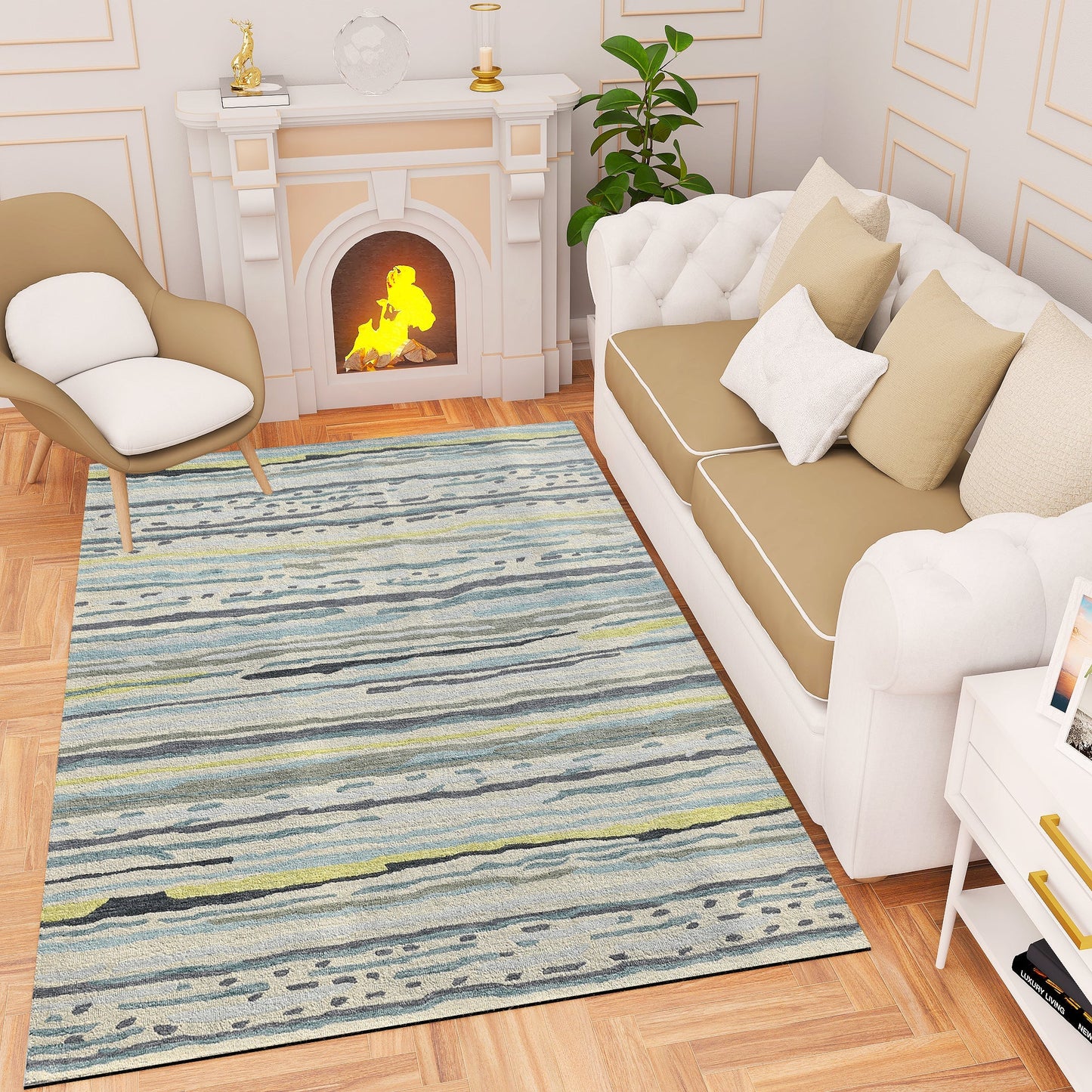 Premium Hand-Tufted Rug Made of 100% Wool - Winter Coast - 6x9 Feet