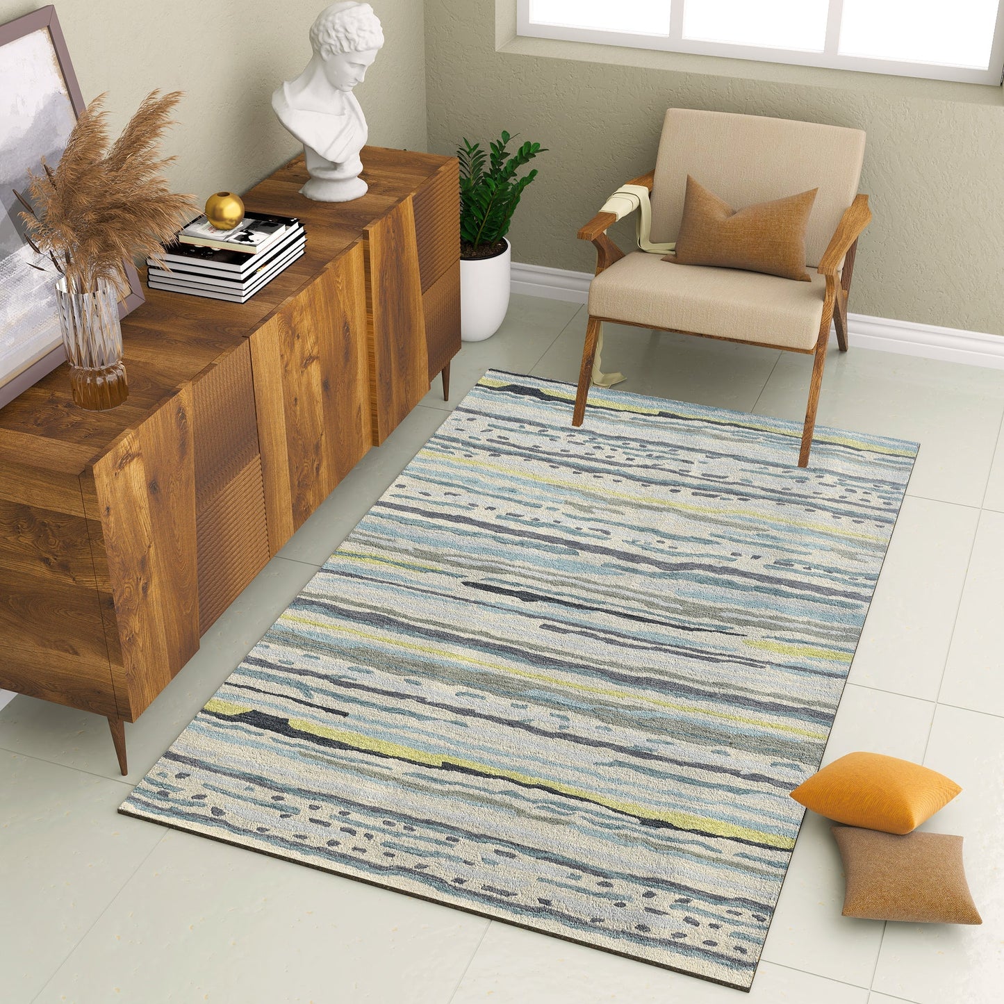 Premium Hand-Tufted Rug Made of 100% Wool - Winter Coast - 6x9 Feet