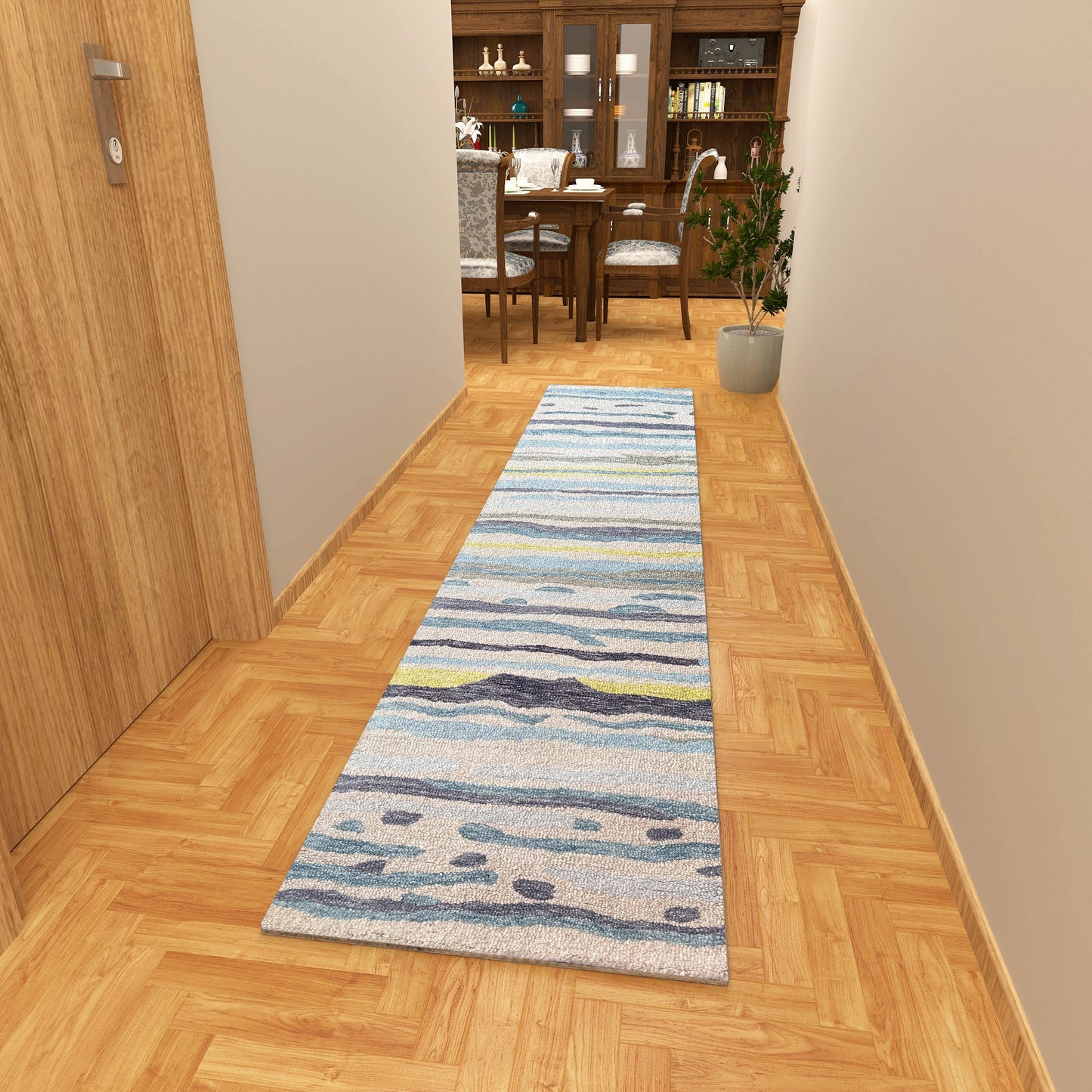 Premium Hand-Tufted Rug Made of 100% Wool - Winter Coast - 2x10 Feet