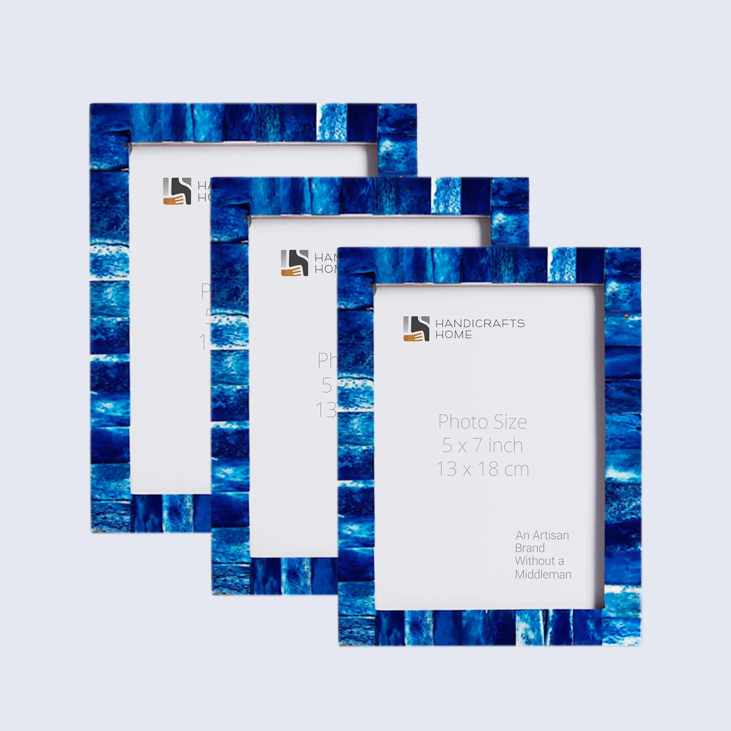 Picture Frames Classic Pattern Bone Inlay Collection in Blue, Pack of 3 – Wholesale picture frames