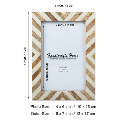Picture Frames Cookie Chevron Pattern Bone Inlay Collection in 4x6