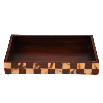 Countertop and Vanity Tray - Parlour Gambit Pattern Brown 10x6 Inches