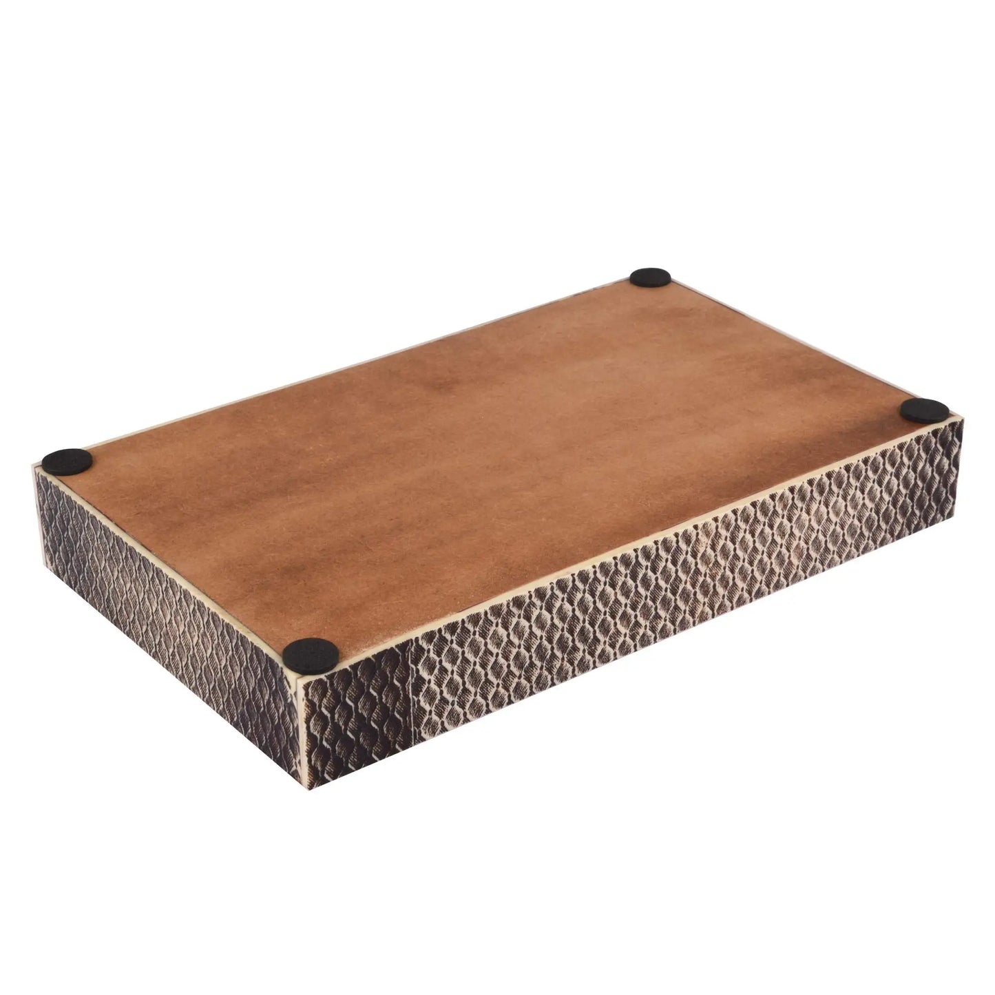 Countertop and Vanity Tray - Parlour Adder Pattern Brown 10x6 inches