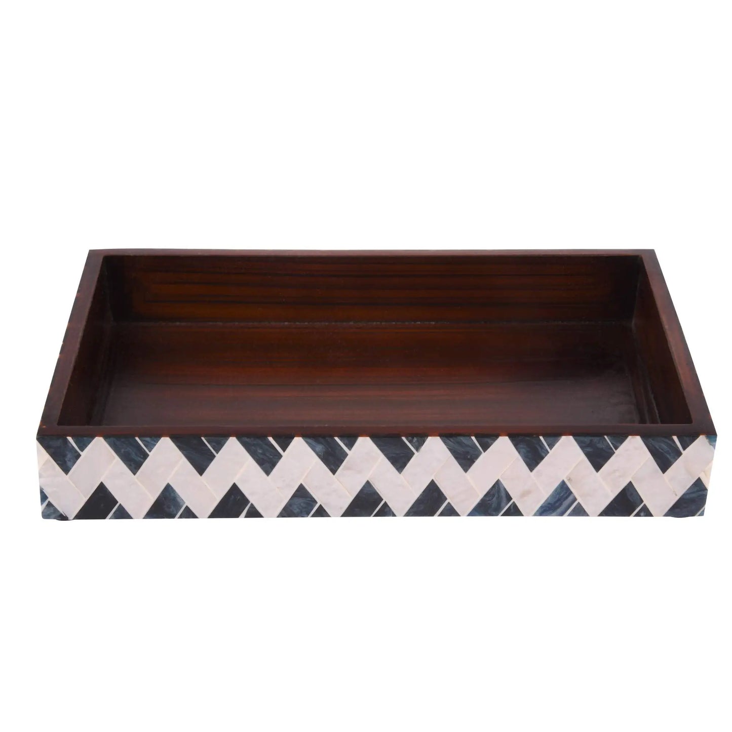Countertop and Vanity Tray - Parlour Tavla  Collection Black and White 10x6 inches