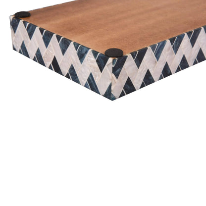 Countertop and Vanity Tray - Parlour Tavla  Collection Black and White 10x6 inches
