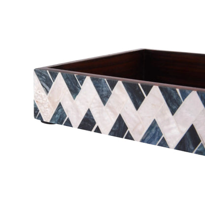 Countertop and Vanity Tray - Parlour Tavla  Collection Black and White 10x6 inches