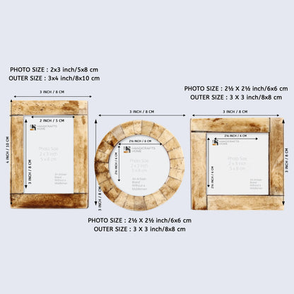 Baby Picture Frames Bone Inlay Collection in Antique, Set of 3