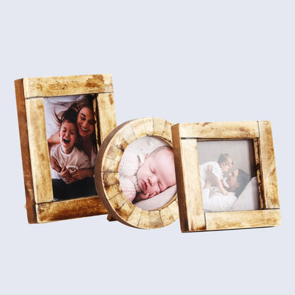 Baby Picture Frames Bone Inlay Collection in Antique, Set of 3