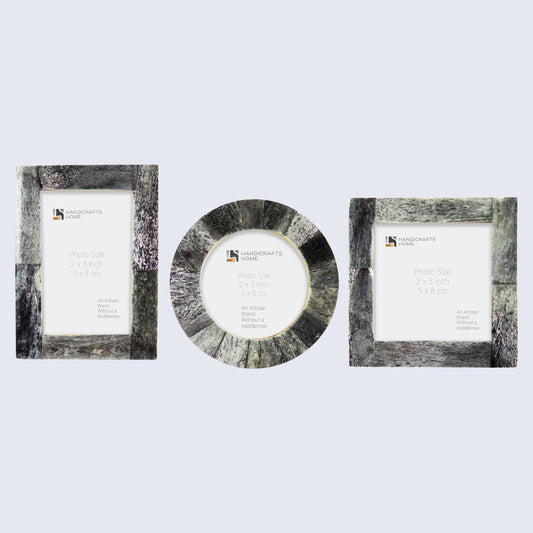 Baby Picture Frames Bone Inlay Collection in Grey, Set of 3