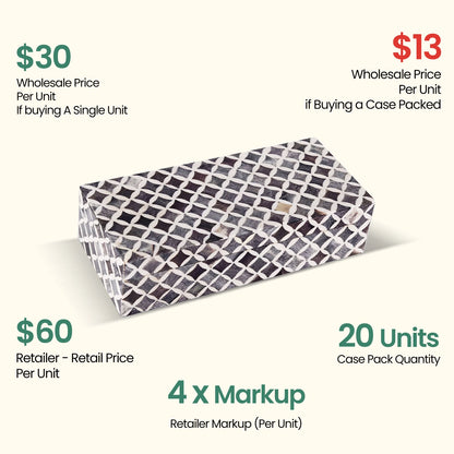 Decorative Box Slate White Star, Pack of 20