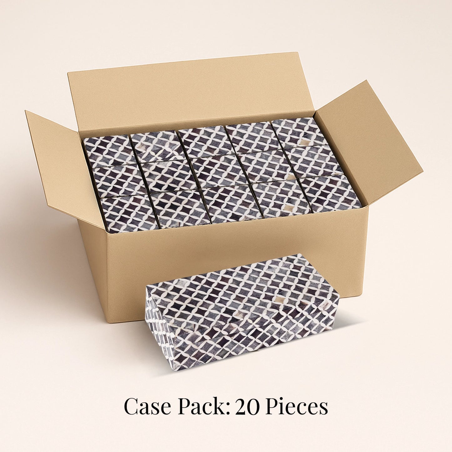 Decorative Box Slate White Star, Pack of 20