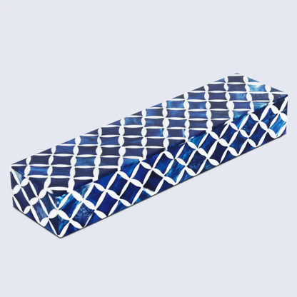 Star Pattern Bone & Resin Inlay Decorative Storage Box – Blue