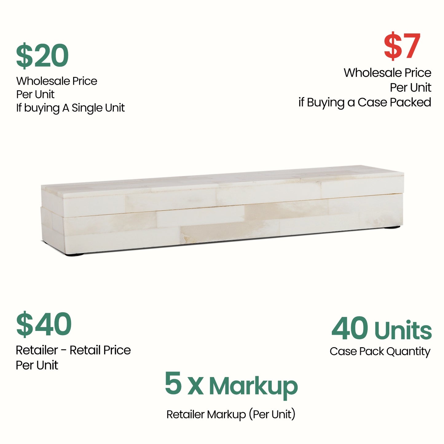 Decorative Box Plain White, Pack of 40