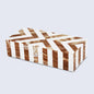 Decorative Boxes Chevron Pattern Bone Inlay Collection in 6 Sizes, Brown & White