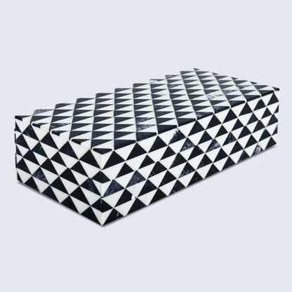 Marquet Prism Pattern Resin Inlay Decorative Storage Box