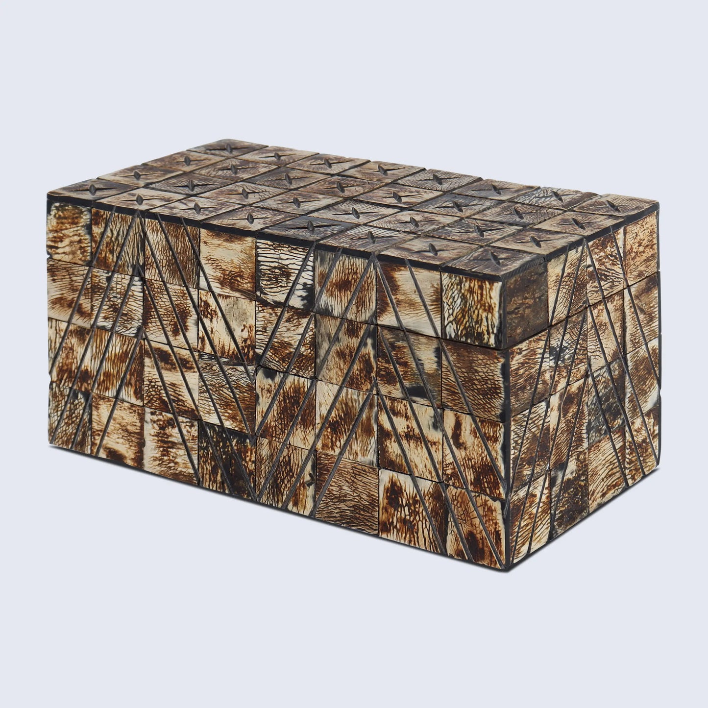 Decorative Boxes Kept Paradox Pattern Horn Inlay Collection in 7 Sizes