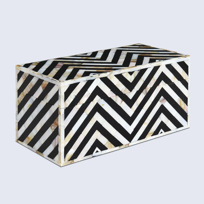 Decorative Boxes Nacre Trance Pattern Mother of Pearl & Resin Inlay Collection in 10 x 5 x 5 inch