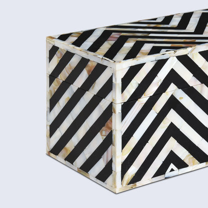 Decorative Boxes Nacre Trance Pattern Mother of Pearl & Resin Inlay Collection in 10 x 5 x 5 inch