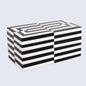 Decorative Boxes Puzzle Slide Pattern Resin Inlay Collection in 7 Sizes, Black & White