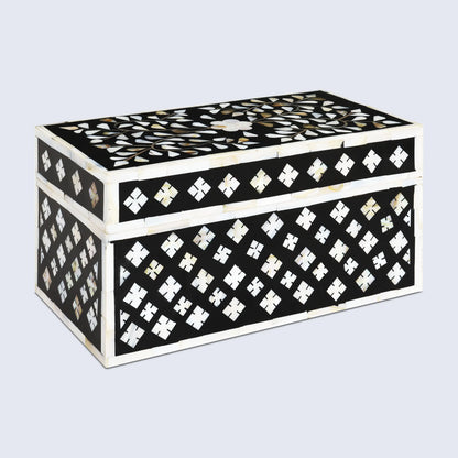 Decorative Boxes Rhonda Bouquet Pattern Mother of Pearl & Resin Inlay Collection in 10 x 5 x 5 inch