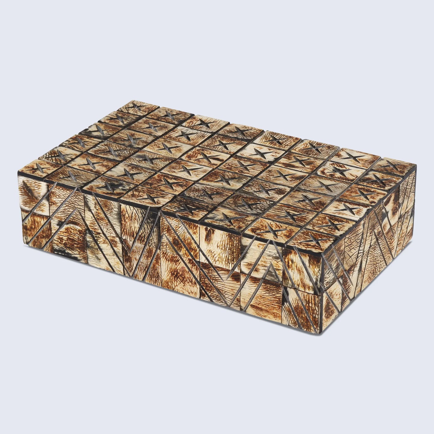 Decorative Boxes Kept Paradox Pattern Horn Inlay Collection in 7 Sizes