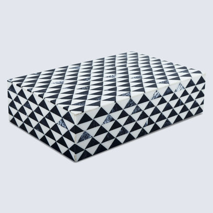 Marquet Prism Pattern Resin Inlay Decorative Storage Box