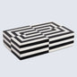 Decorative Boxes Puzzle Slide Pattern Resin Inlay Collection in 7 Sizes, Black & White