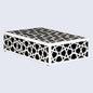 Decorative Boxes Zellij Pattern Resin Inlay Collection in 7 Sizes, Black & White