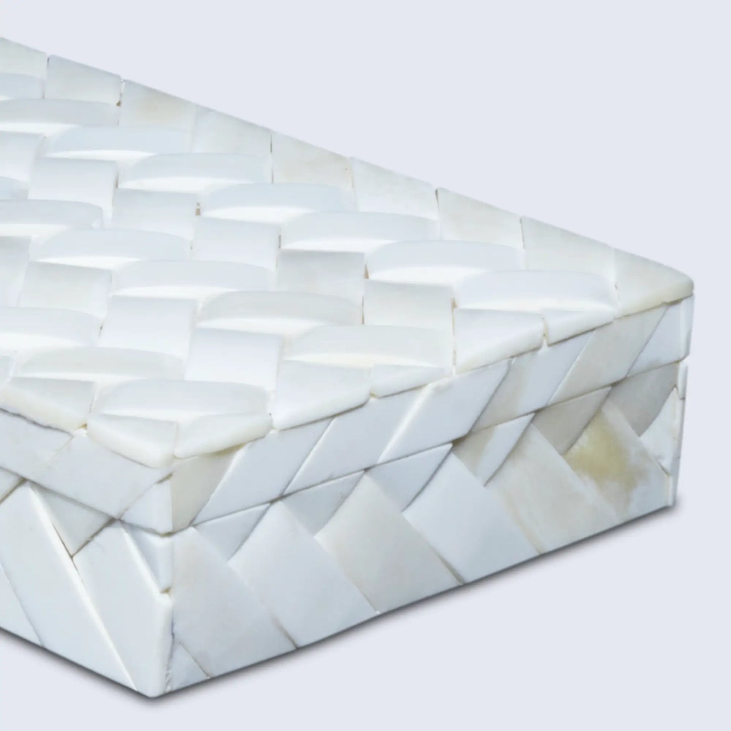 Ivory Braid Pattern Bone Inlay Decorative Storage Box 7 Sizes
