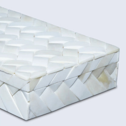 Ivory Braid Pattern Bone Inlay Decorative Storage Box 7 Sizes