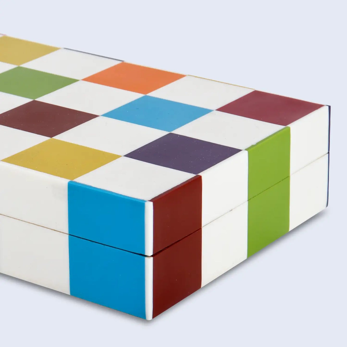Decorative Boxes Medley Jester Pattern Resin Inlay Collection in 7 Sizes, Multicolor