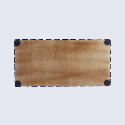 Decorative Boxes Moroccan Pattern Bone & Resin Inlay Collection in 7 Sizes, Blue & White