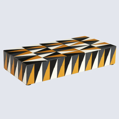 Decorative Boxes Puzzle Guild Pattern Resin Inlay Collection in 7 Sizes