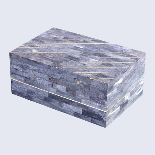 Decorative Box Aegean Coral Pattern Bone Inlay & Brass Collection in 2 Sizes