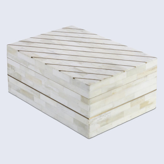 Decorative Box Aegean Pearl Pattern Bone Inlay & Brass Collection in 2 Sizes