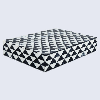 Marquet Prism Pattern Resin Inlay Decorative Storage Box