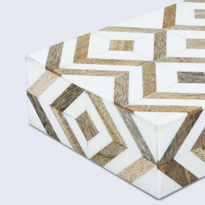 Marquet Array Resin & Wood Inlay Decorative Storage Box