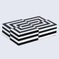Decorative Boxes Puzzle Slide Pattern Resin Inlay Collection in 7 Sizes, Black & White