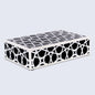 Decorative Boxes Zellij Pattern Resin Inlay Collection in 7 Sizes, Black & White