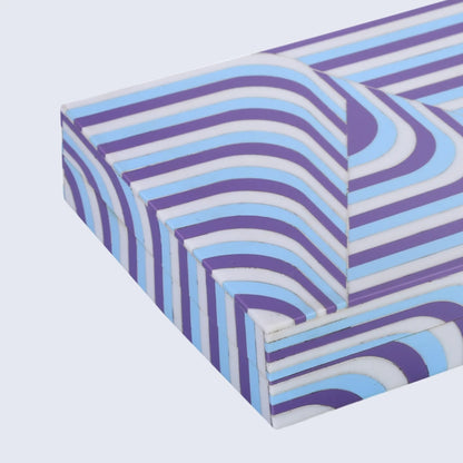 Decorative Box Carnaby Hip Pattern Resin Inlay Collection 8 x 6 x 1.5 inch