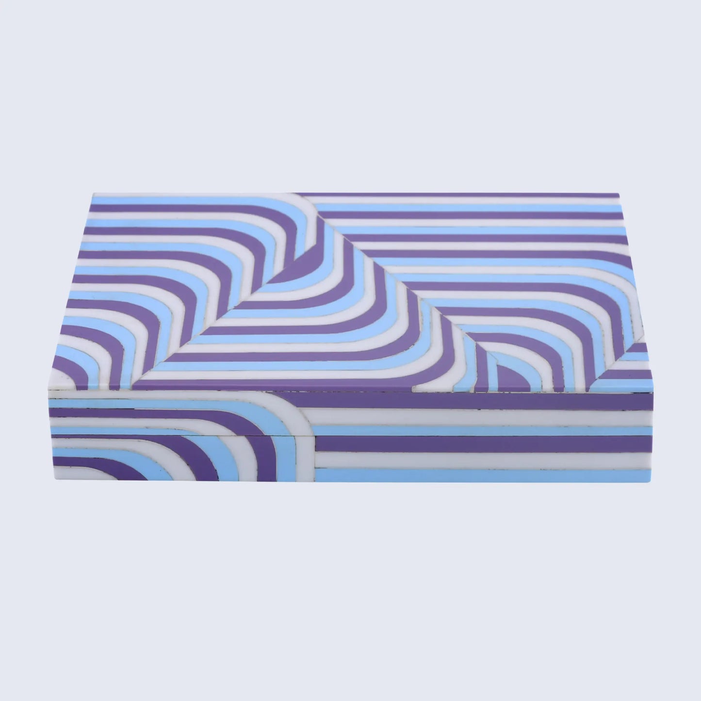Decorative Box Carnaby Hip Pattern Resin Inlay Collection 8 x 6 x 1.5 inch
