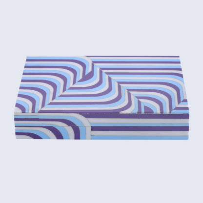 Decorative Box Carnaby Hip Pattern Resin Inlay Collection 8 x 6 x 1.5 inch
