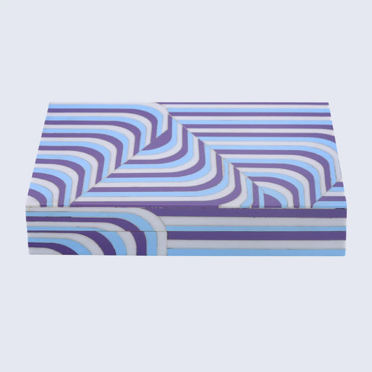 Decorative Box Carnaby Hip Pattern Resin Inlay Collection 8 x 6 x 1.5 inch
