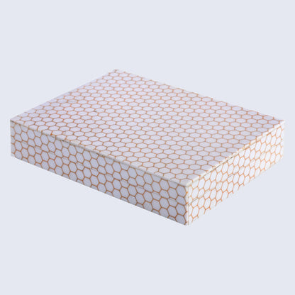 Decorative Box Hive Honey Pattern Resin Inlay Collection 8 x 6 x 1.5 inch
