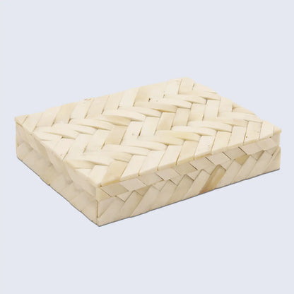 Ivory Braid Pattern Bone Inlay Decorative Storage Box 7 Sizes