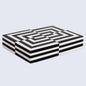 Decorative Boxes Puzzle Slide Pattern Resin Inlay Collection in 7 Sizes, Black & White