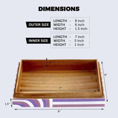Decorative Box Carnaby Swing Pattern Resin Inlay Collection 8 x 6 x 1.5 inch